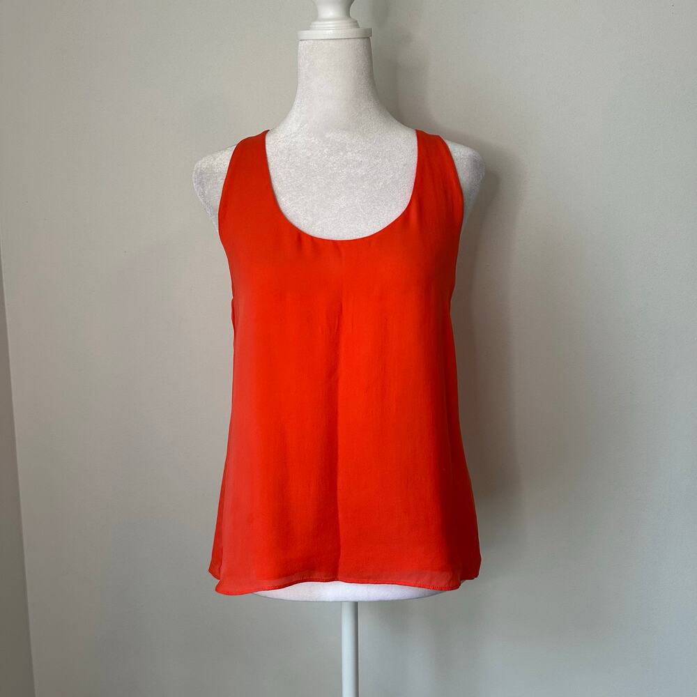 A.L.C. coral orange silk sleeveless top - Picture 2 of 11